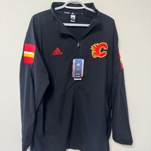 Calgary Flames adidas NHL climalite Quarter-Zip Pullover Jacket